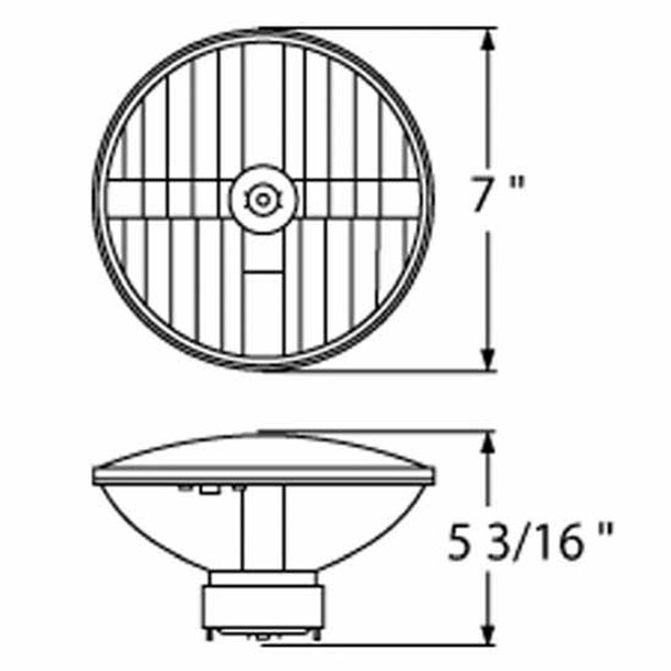 7 Inch Round Crystal Headlight & Halogen Bulb For Peterbilt 359, 378, 379, 388, & 389