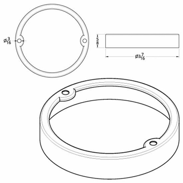 Stainless Steel Round Cab Light Bezel For Glass Lens Conversion Stainless Steel Round Cab Light Bezel For Glass Lens Conversion