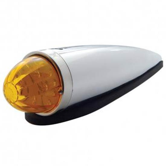 Amber 12 LED Watermelon Cab Light W/ Chrome Housing