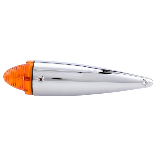 Chrome Plastic Clearance/ Marker Bullet Cab Light W/ Amber Beehive Lens
