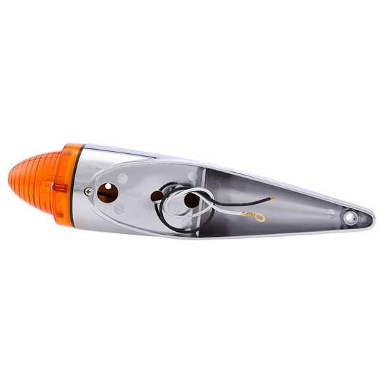Chrome Plastic Clearance/ Marker Bullet Cab Light W/ Amber Beehive Lens