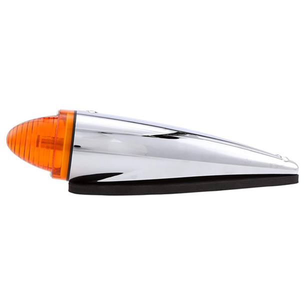 Chrome Plastic Clearance/ Marker Cab Light W/ Amber Beehive Lens