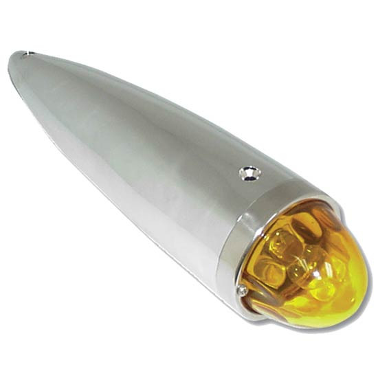 Watermelon Style W/ Chrome Die Cast Housing & SS Bezel - Amber