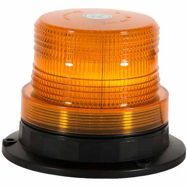 5 Inch Wide Amber LED Beacon Light W/ 8 Flash Patterns, 10 Foot Cord W/ Accessory Power Plug