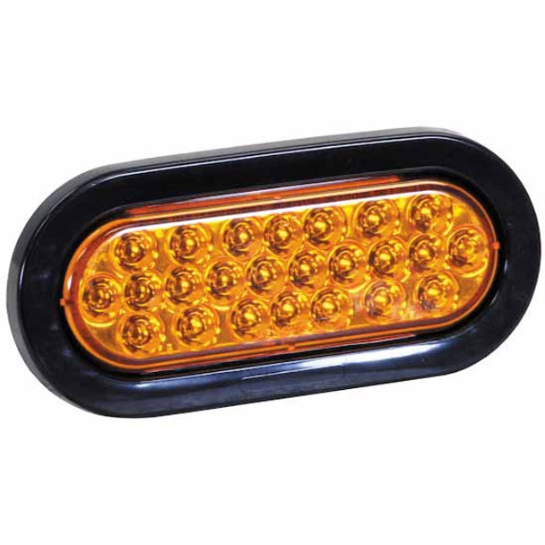 6 Inch 12V-24V Oval Recessed 24 Diode Amber LED Strobe Light W/ 6 Flashes Per Second 6 Inch 12V-24V Oval Recessed 24 Diode Amber LED Strobe Light W/ 6 Flashes Per Second