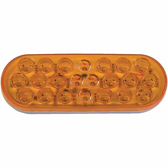 2.25 X 6.5 Inch Oval Style Amber LED Strobe Light, Multi-Volt