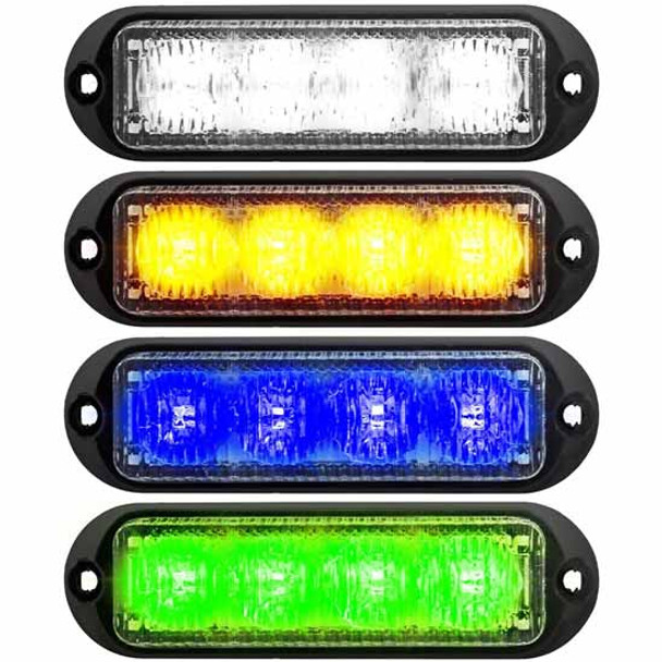 4 Diode 4 Color LED Warning Strobe Light - Amber, White, Green, Blue 4 Diode 4 Color LED Warning Strobe Light - Amber, White, Green, Blue