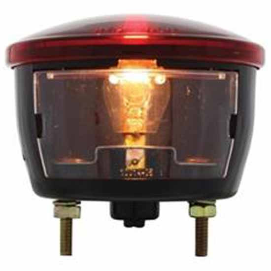 Round Stud Mount Stop, Turn & Tail Light W/ License Light - Red
