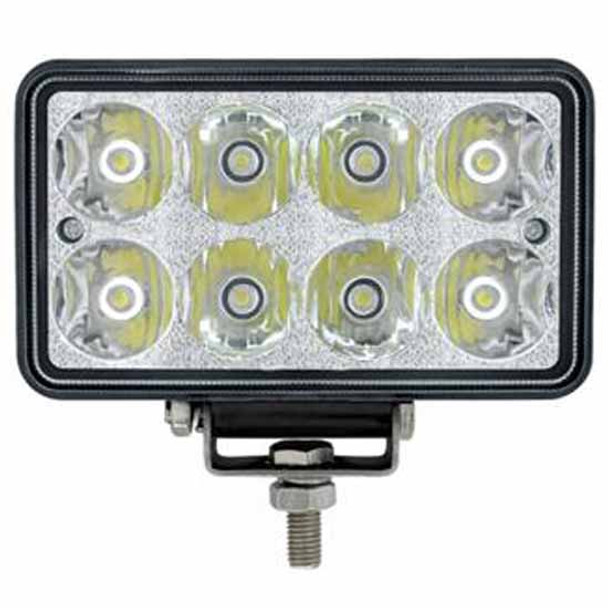 8 High Power LED Rectangular Work Light With Chrome Reflector & Black Aluminum Housing 8 High Power LED Rectangular Work Light With Chrome Reflector & Black Aluminum Housing