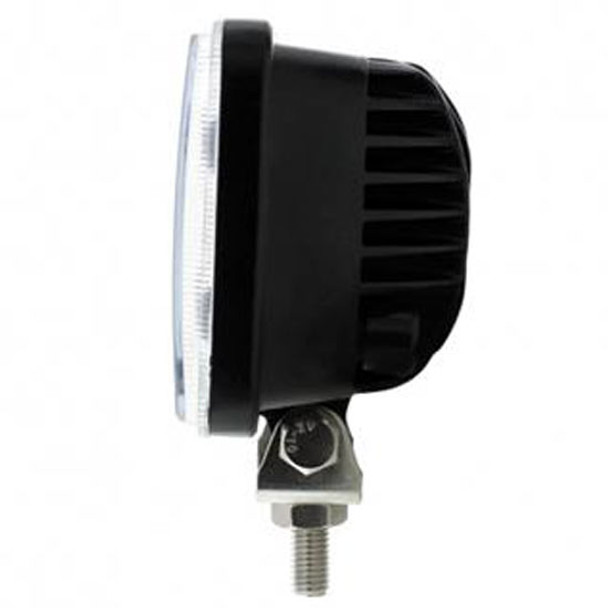 8 High Power LED Rectangular Work Light W/ Projector Lens & Black Aluminum Housing