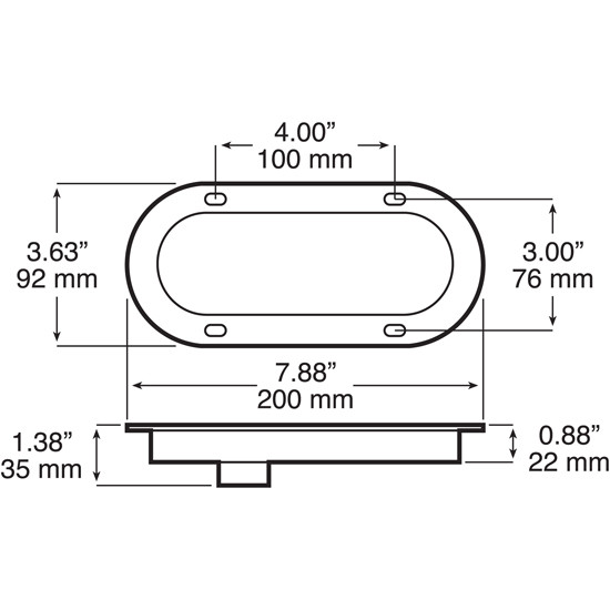 Oval LED Auxiliary Light W/ Sequential Arrow Amber