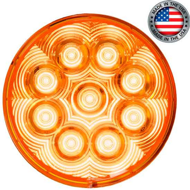 4 Inch Round Amber Class 1 Strobe Light W/ 9 White Diodes - Grommet Mount 4 Inch Round Amber Class 1 Strobe Light W/ 9 White Diodes - Grommet Mount