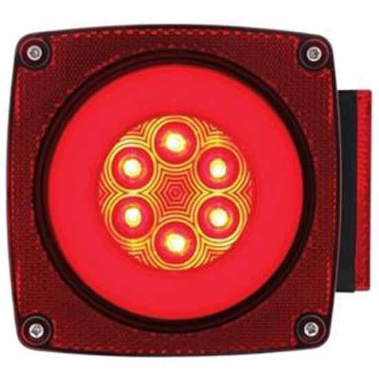 Over 80 Inch Wide LED Submersible Combination Tail GLO Light Without License Light - Red LED / Red Lens