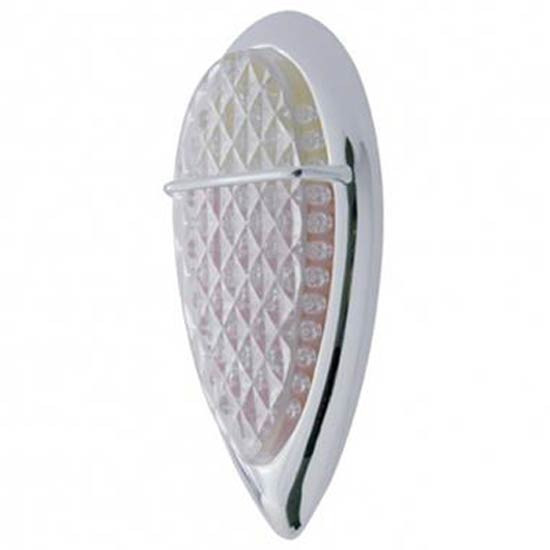 51 LED Duo Baby Zephyr Auxiliary/Utility Light W/Bezel - Red And Amber LED/ Clear Lens