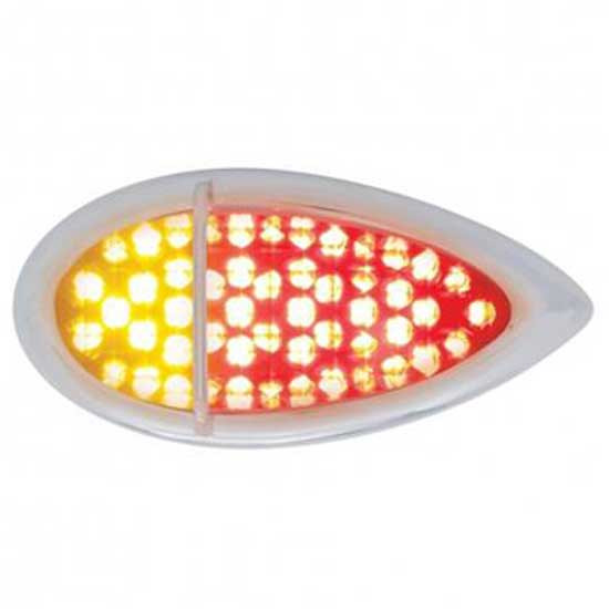 51 LED Duo Baby Zephyr Auxiliary/Utility Light W/Bezel - Red And Amber LED/ Clear Lens