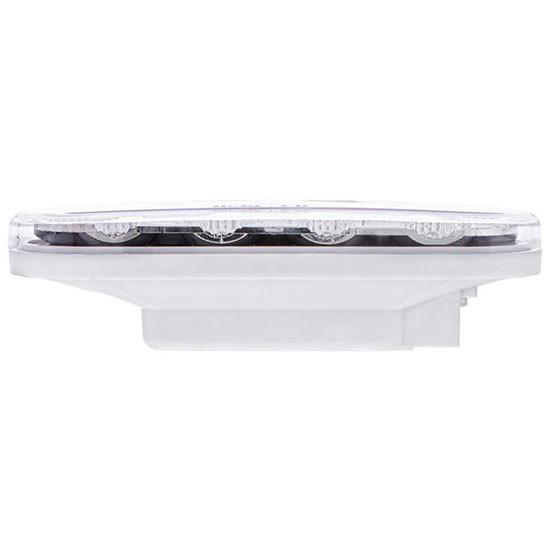 6 Inch Oval 13 Diode Double Fury Dual Color Round Dual Function Light - Red To Amber LED / Clear Lens