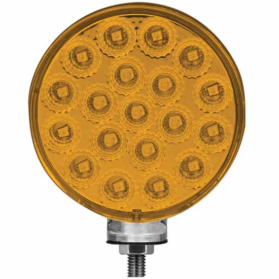 Double Face Turn Signal & Marker Round LED Fender Light - Amber / Red