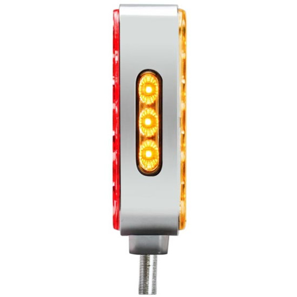 Double Face Square Fender Light W/ Chrome Reflector & 38 Diodes - Amber / Red