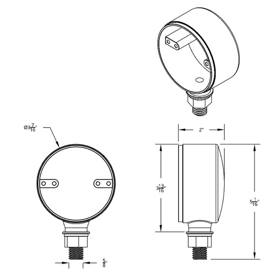 Heavy Duty Chrome Single Face Light Housing For 3 Inch Watermelon Style Lights
