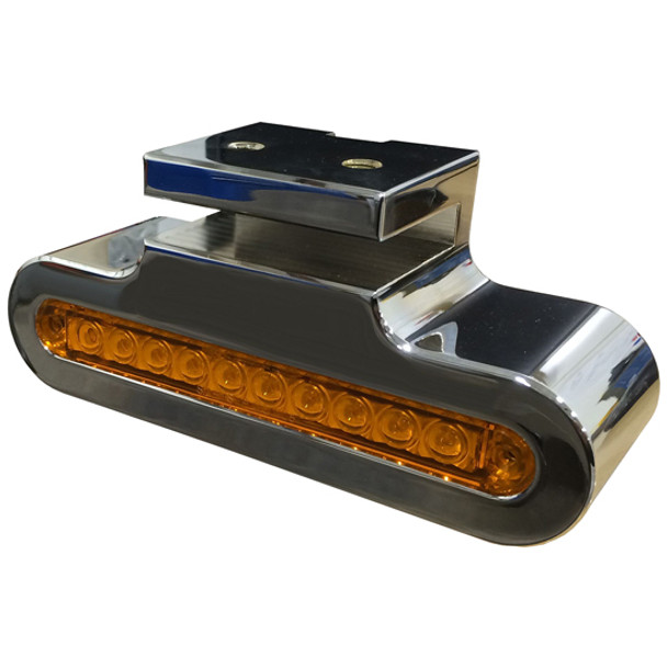 Chrome-Plated Aluminum Light Bracket W/ Amber LED & Amber Lens Chrome-Plated Aluminum Light Bracket W/ Amber LED & Amber Lens