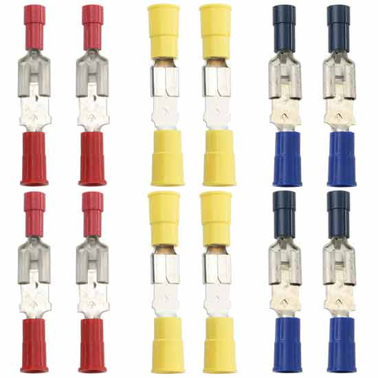 Quick Blade Connectors - 22-18G Red, 16-14G Blue & 12-10G Yellow - 4 Pieces Each