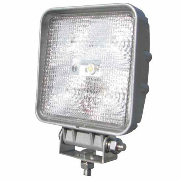 5 Diode Square LED Work Light W/ Clear Lens & Silver Housing 5 Diode Square LED Work Light W/ Clear Lens & Silver Housing