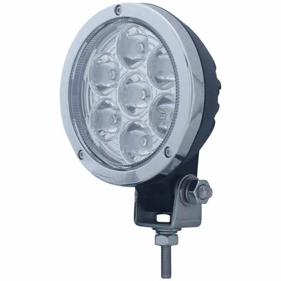 5 Inch 7 White LED Driving Light W/ Black Housing & Clear Lens