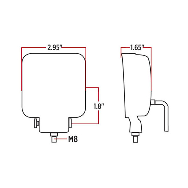 5 LED Mini Square Spot Work Light  - White LED/ Clear Lens 5 LED Mini Square Spot Work Light  - White LED/ Clear Lens