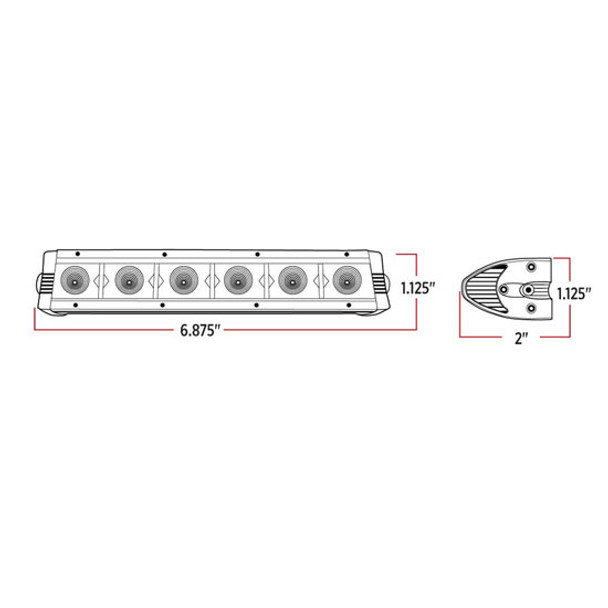 7 Inch Mini LED Light Bar 6 Diodes 1260 Lumens 7 Inch Mini LED Light Bar 6 Diodes 1260 Lumens