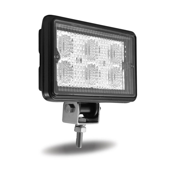 6 LED 4 x 6 Inch Rectangular Work Flood Light W/ Aluminum Housing - White LED/ Clear Lens