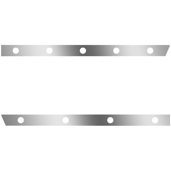 3 Inch Stainless Steel Cab Panels W/ 2 Inch Light Holes For Peterbilt 388/389 Short Hood W/ DEF