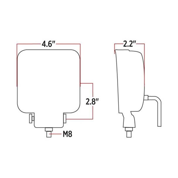 4.5 Inch Square 9 Diode White LED Work Light W/ Flood Beam & 900 Lumen 4.5 Inch Square 9 Diode White LED Work Light W/ Flood Beam & 900 Lumen
