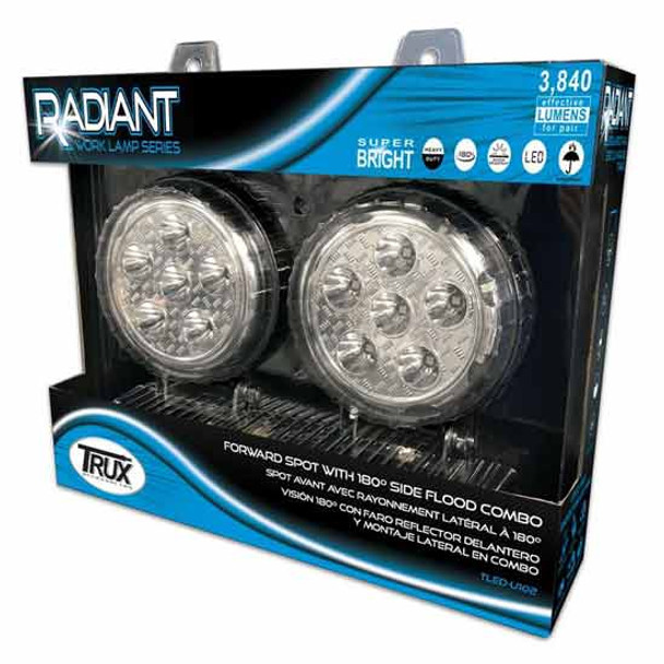 4.5 Inch Round 6 Front Diode & 3 Side Diode LED Work Light W/ 1920 Lumens 4.5 Inch Round 6 Front Diode & 3 Side Diode LED Work Light W/ 1920 Lumens