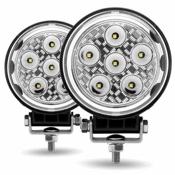 4.5 Inch Round 6 Front Diode & 3 Side Diode LED Work Light W/ 1920 Lumens 4.5 Inch Round 6 Front Diode & 3 Side Diode LED Work Light W/ 1920 Lumens