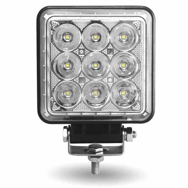 4.5 Inch Square 9 Front & 24 Side Diode LED Work Light W/ 360 Degree Field 2800 Lumens