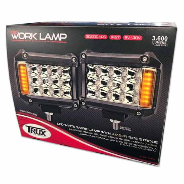 19 LED Work Light Cube W/ Amber Side Strobe 19 LED Work Light Cube W/ Amber Side Strobe