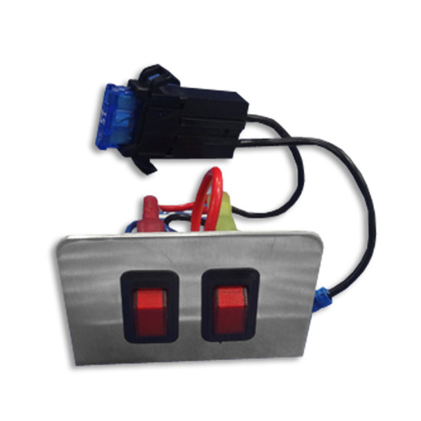 Switch Plate W/ 2 Illuminated Rocker Switches 20 Amp Switch Plate W/ 2 Illuminated Rocker Switches 20 Amp