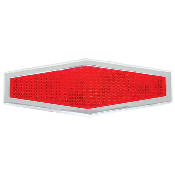 5.5 Inch Red Diamond Stick On Reflector With Chrome Trim 5.5 Inch Red Diamond Stick On Reflector With Chrome Trim