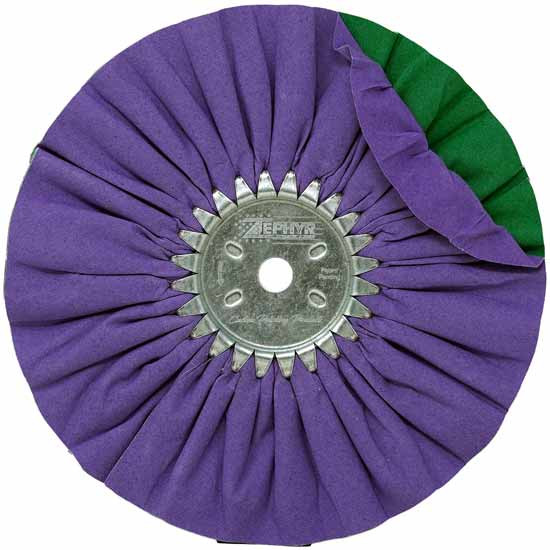 8 Inch Smooth Cut Standard Airway Buffing Wheel - Purple / Green