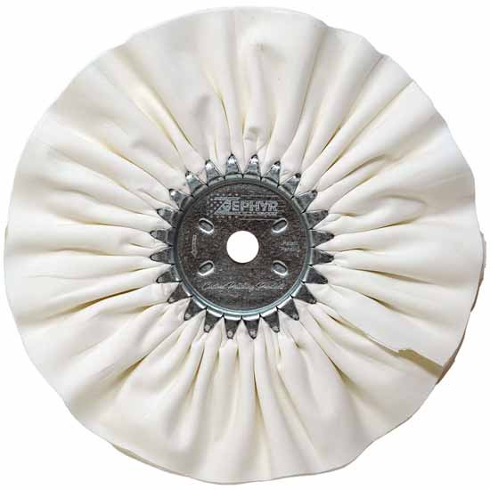 10 Inch White Bleached Combed Cotton Standard Airway Buffing Wheel