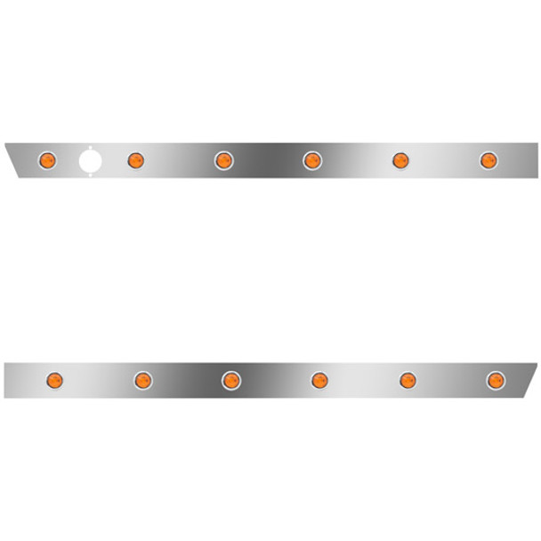 2.5 Inch Cab Panel W/ 12 3/4 Inch Amber/Amber LEDs For Peterbilt 386