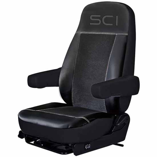Black Synthetic Leather & Microfiber Seat Cover Black Synthetic Leather & Microfiber Seat Cover
