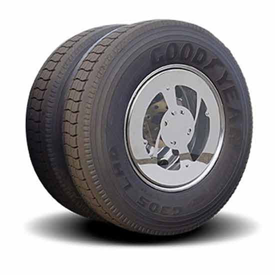 Twist & Lock Mirror Finish Aerodynamic Wheel Cover With Window Kit For 24.5 Inch Tandem Axle 5/8 Inch - Set Of 4