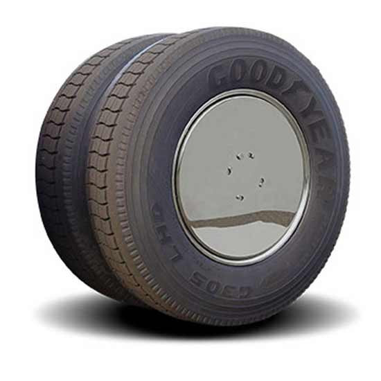 Twist & Lock Mirror Finish Aerodynamic Wheel Cover No Window Kit For 24.5 Inch Tandem Axle 5/8 Inch - Set Of 4