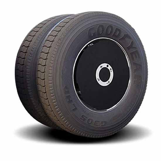 Twist & Lock Black Aerodynamic Wheel Cover Kit For 22.5 Inch Tandem Axle 5/8 Inch - Set Of 4