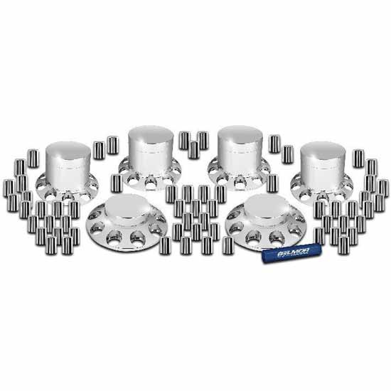 Flat Top Axle Cover Kit W/ 4 Rear, 2 Front Axle Covers, 60 Locking Nut