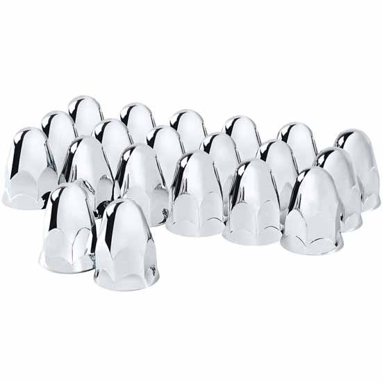 1.5 X 2.75 Inch Chrome Push-On Bullet Nut Covers - Pack Of 20