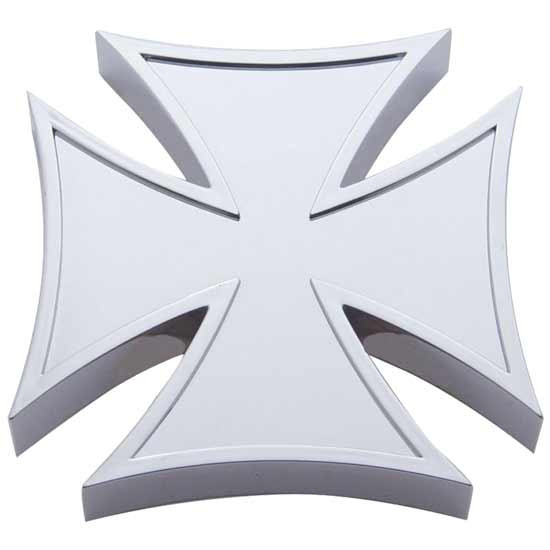 Chrome Plastic Maltese Iron Cross Hubcap Spinner