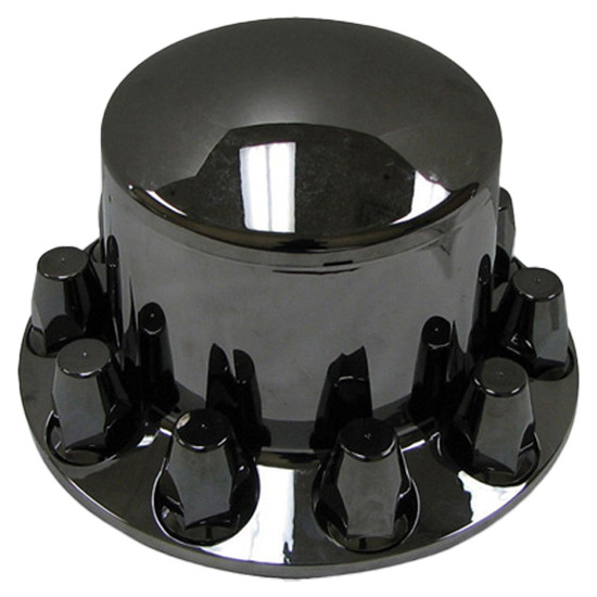 Black Chrome Rear Axle Cover Set With 33MM Threaded Nut Covers