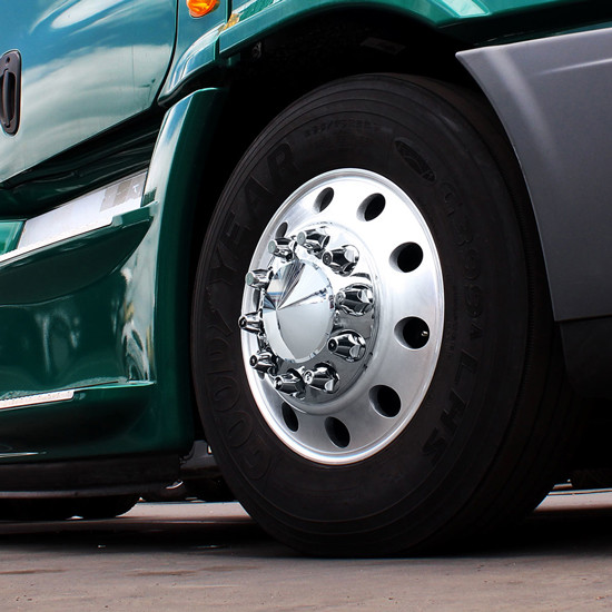 33MM Chrome Top Hat Axle Covers Kit - Pointed